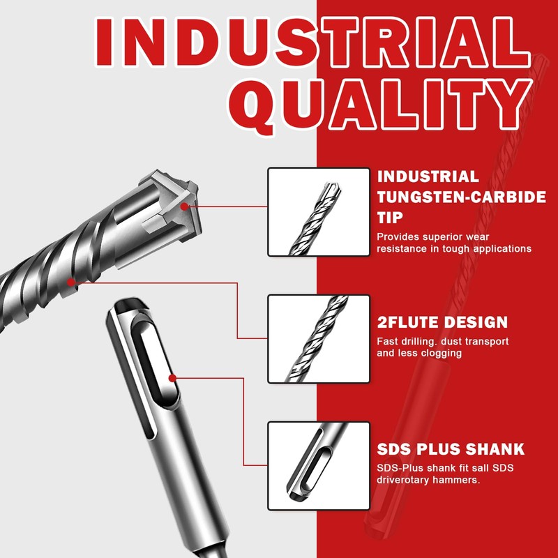 Keewaki 10 Pack 5/16" x 6" SDS Plus Rotary Hammer