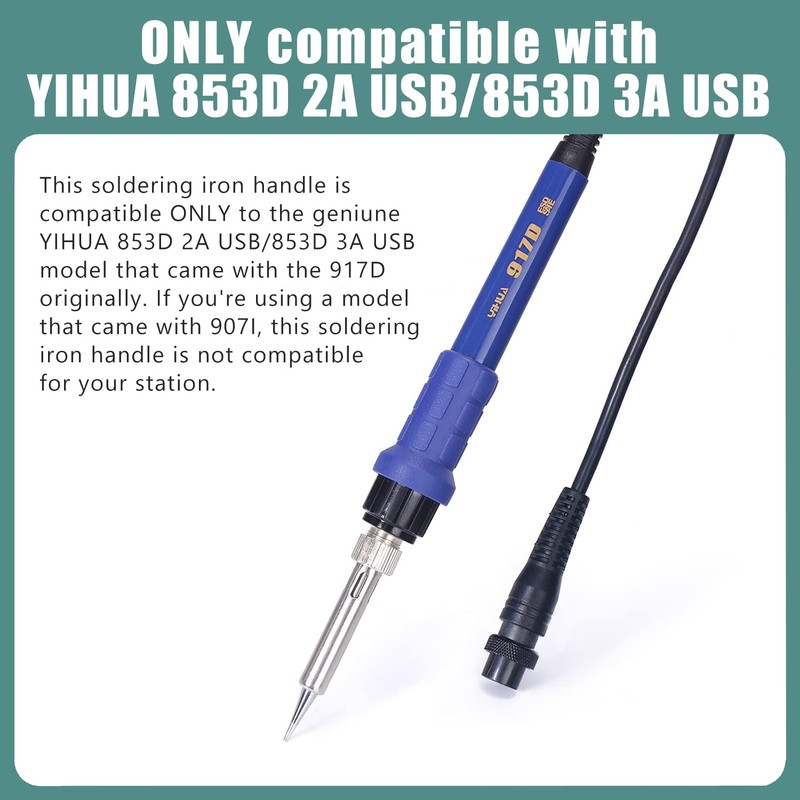 YIHUA 917D Blue Grip Replacement Soldering Iron Handpiece/Handle for Yihua