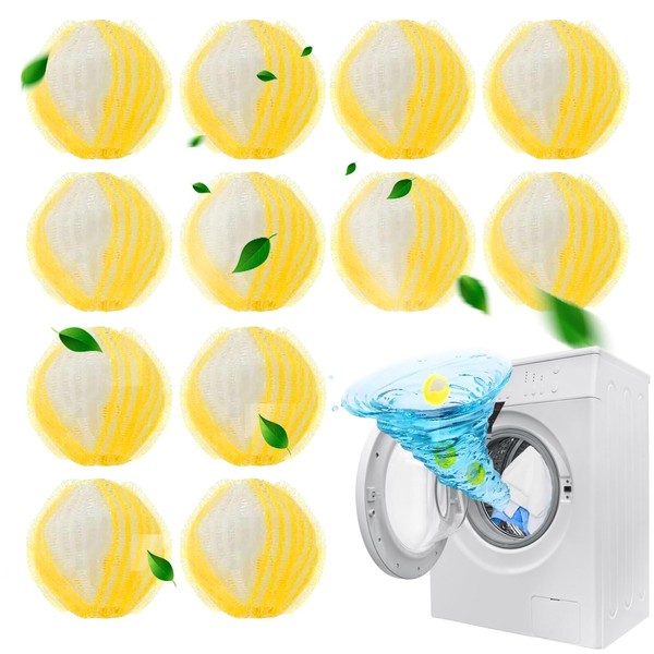 12 Stücke Gelb Tierhaarentferner Waschmaschine,Entfernt Tierhaare,Fusseln & Flusen,Fusselbälle Waschmaschine für