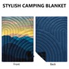 hotkoko Mini Camping Blanket,Lightweight Puffy Printed Camping Blanket Packable Outdoor