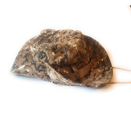 KGM Fleck tarn Boonie Army camouflage Bucket Safari sun hat Camo -Outdoor festival hats (Brown)