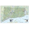 Physical State Poster Map of Rhode Island and Connecticut -
