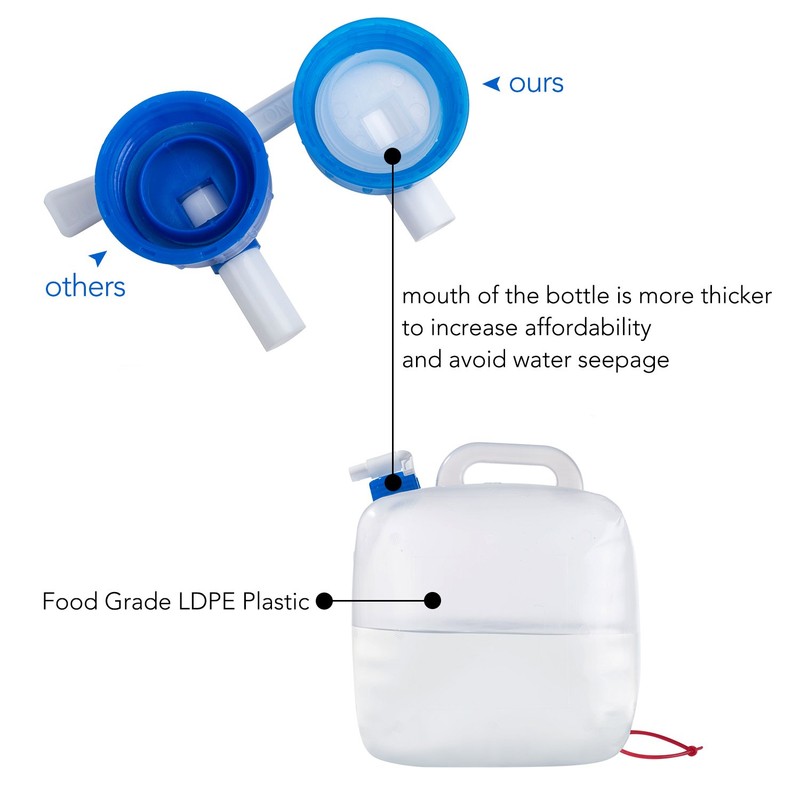 ElifeAcc BPA Free Collapsible Water Container with Spigot, Camping Water