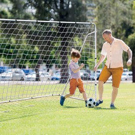 Lwuey Football Goal, 12x6FT Soccer Scoring Net Sports Backyard Barrier Gate Replacement Optional Sizes Adults Teens Kids Garden Game Playing Training Practice Outdoor Polypropylene Nets Standard White
