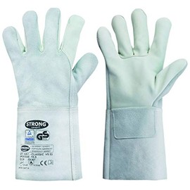 STRONGHAND® Welding Gloves L VS 53 - Long Heat Resistant Genuine Leather Protective Gloves for Welders - EN 388/407/420