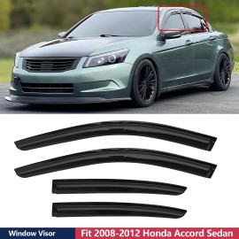 auto-conversion Fit 2008-2012 Honda Accord Sedan Mugen Style Window Vent Visor Rain Guards Shade