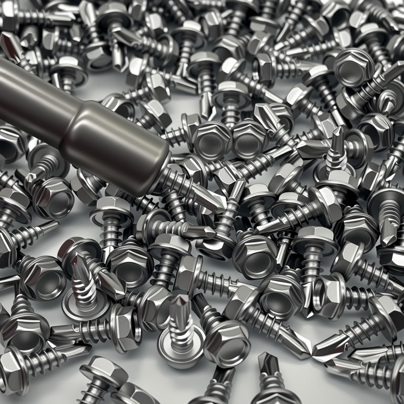 #8 x 1/2" 240pcs 410 Stainless Steel Hex Washer Head