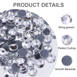 Blinginbox Hotfix Rhinestones for Clothes,1440pcs Hot Fix Rhinestones Crystal Gems for Crafts Decoration, Crystal, SS16