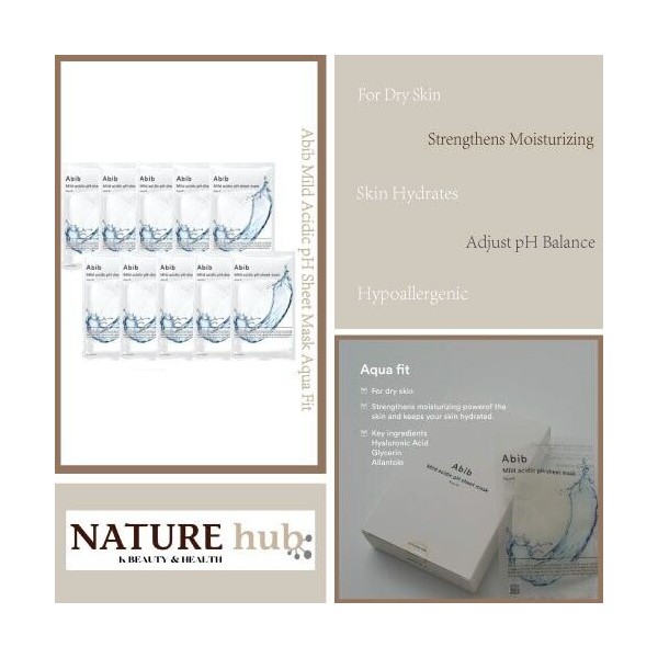 Abib Mild Acidic pH Sheet Mask Aqua Fit 10 Sheets