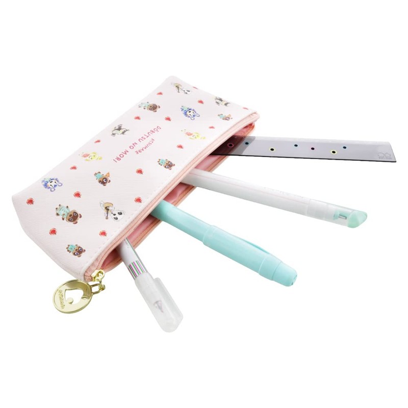 Sunstar Bungu Atsume Animal Crossing, Pencil Case, Slim, Pink S1426265