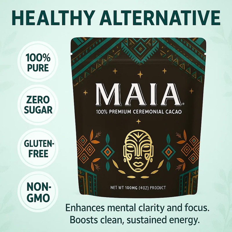 Maia Ceremonial Cacao, with Flavanol, Theobromine, Magnesium and Natural Flavonoids