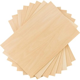 SHSHbuy Craft Wood Panels, Pack of 10 Plywood Panels, Balsa Wood Panels, Plywood 300 x 200 x 2 mm Plywood Board for DIY Model, Arts and Crafts, Paintings