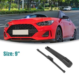 ACROPIX 9 Inch Rear Windshield Window Wiper Blade Arm Set Fit for Hyundai Veloster - Pack of 2 Black