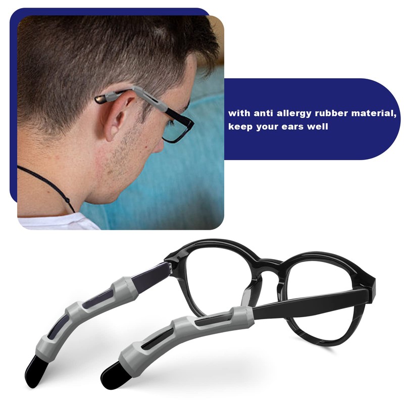 SMARTTOP Eyeglass Ear Grips Sleeve 8Pairs Upgrade anti-slip Silicone Eyeglasses