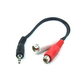 POPESQ® #A3419 Jack Adaptor 3.5 mm Jack Stereo - 2 x RCA Female 20 cm Black