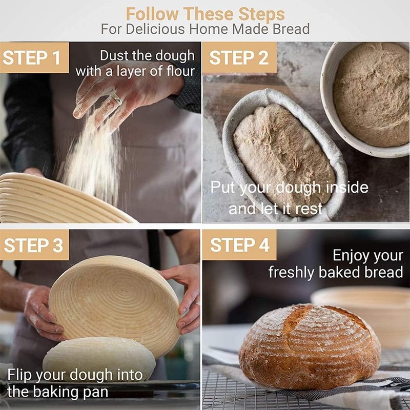 Banneton Bread Proofing Basket 2 pack 9 inch Round Basket