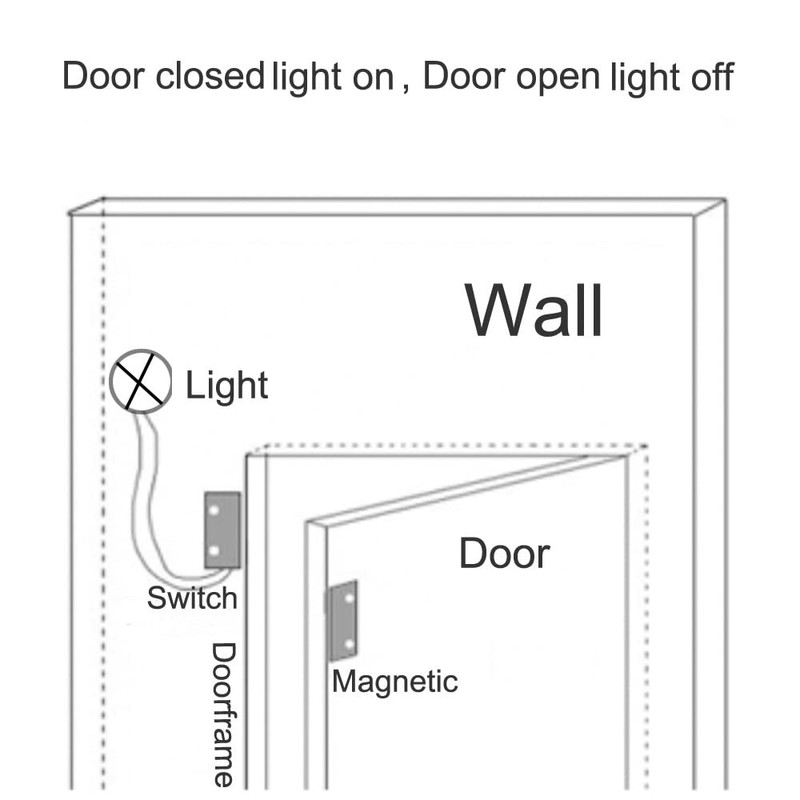 Gebildet 0-230V Magnetic Switch, Recessed Security Window Gate Contact Sensor,