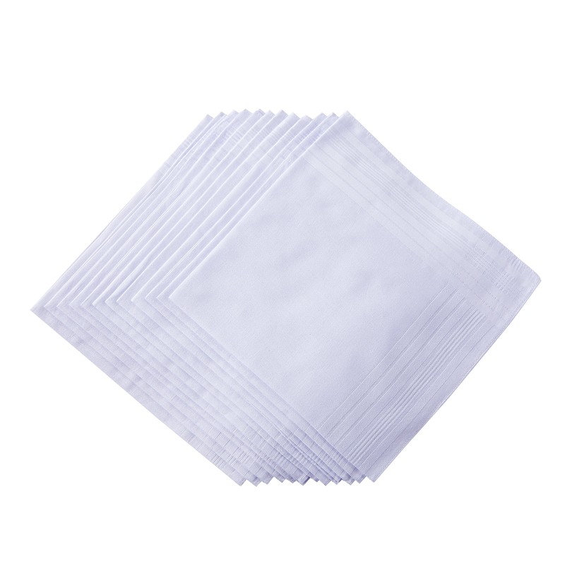 Men's Pure White 100% Cotton Handkerchief (6)