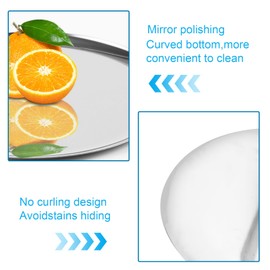 Beatcreat Large Round Stainless Steel Tray,Round Silver Trays,Serving Tray, Decorative Tray,Jewelry and Cosmetic Storage Tray. Diameter11.02 inches/28cm. Silver,1Piece