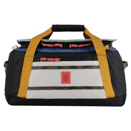 Topo Designs Mountain Duffel 40L, Recycled Nylon Ripstop Travel Bag, Removable Backpack Straps, Interior Mesh Pockets, Bluesign Approved (Stone Blue/Bone White)