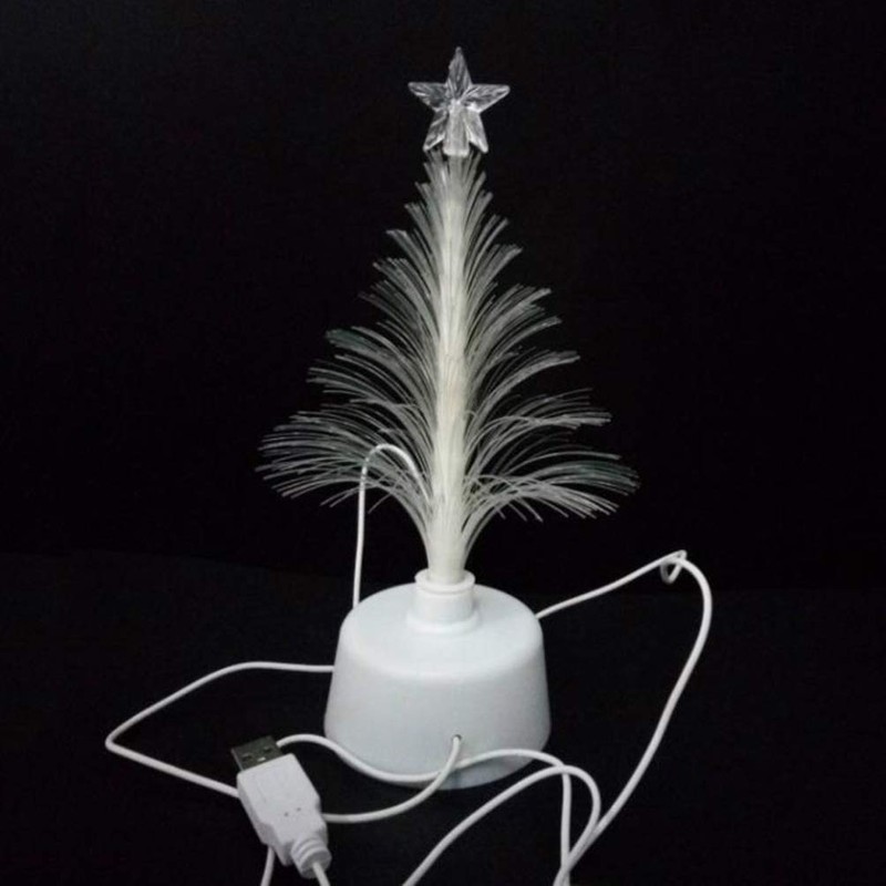 Minkissy Mini Christmas Tree USB Connection LED Fiber Optic Xmas