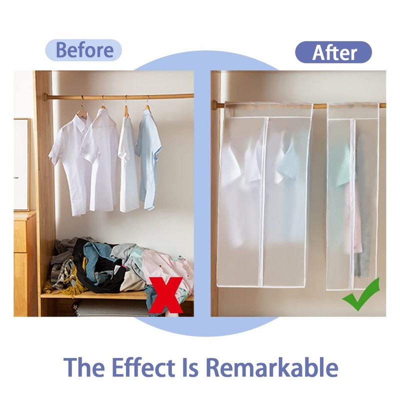 2 Pack Hanging Garment Bags for Closet Storage, 35" Garment