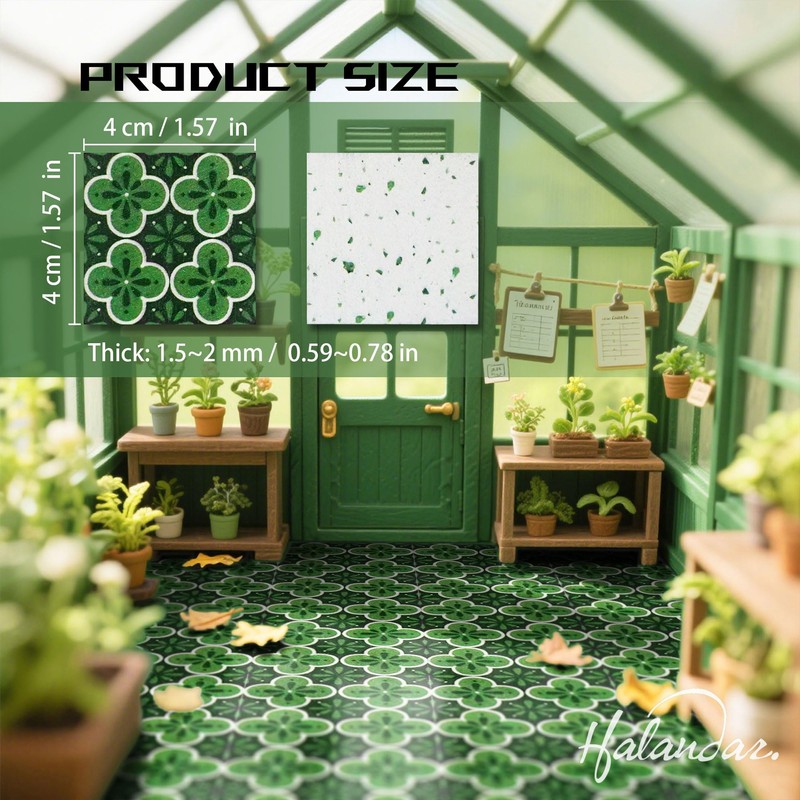 Halandar Dollhouse Flooring Tiles on 1/12 1/6 Scale Miniature Decor