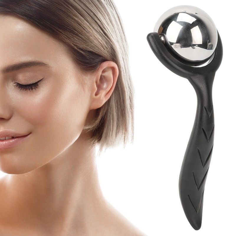 Facial Roller Massage Ball Ergonomic Handle Cold Hot Compression Stainless