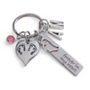 Custom Twin Babies Forever in My Heart Memorial Charm Keychain,