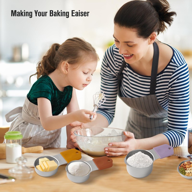 16 Sets of Measuring Cups and Spoons Set With Leveles,