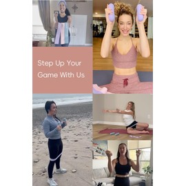 kure.fit Hand Weight Bars for Women (2.2 LB) | Resistance Booty Bands | Pilates, Yoga, Dance, Aerobics, Running, Cardio, Gym, Strength Training | Non-Slip | Portable Dumbbells | Women & Men | Pink