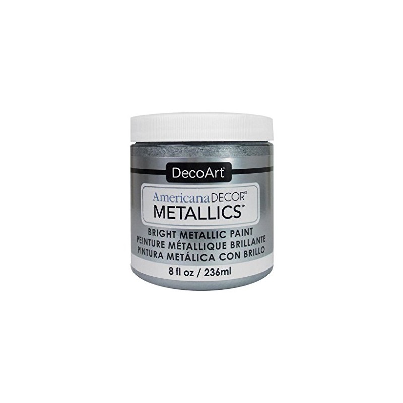 DecoArt Ameri Deco MTLC Silver Americana Decor Metallics 8oz, 8