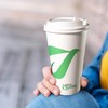 12 oz Compostable Paper Cups with White Dome Lids -