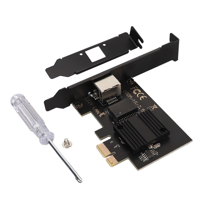 PCIe Network Card 10/100/1000/2500Mbps Gold Plated Pin Aluminium Alloy Gigabit