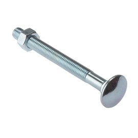 Merriway BH04826 (10 Pcs) Carriage Bolts with Nuts, M6 x 100 mm (1/4 Inch x 4 Inch), Zinc Plated - Pack of 10 Pieces