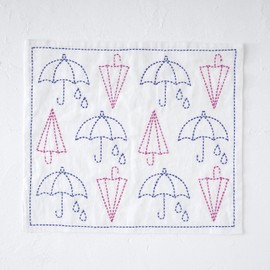Original Wool Just Stab Along The Design! Easy Kit, Sashiko Dish Towel, Vol. 4, Umbrella