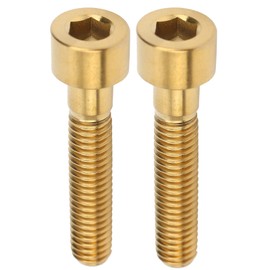 Bike Stem Screws, 2 Pcs M6 X 30mm Alloy Handlebar Stem Bolts Mountain Bike Road Bike Headset Screws Set(Gold) & Spare Parts