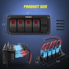 Nilight 4 Gang Rocker Switch Panel Red Backlit with 4.8