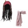 Adult Pirate Captain Dreadlock Wig Set Bandana Sash Braid Beads