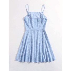 Floerns Women's Ditsy Floral High Waist Cami Short A Line Dress Blue Bonnie XS