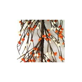 Evron International AR1956C-34 Primitive Pip Berry Garland - Orange and Creamy/Ivory Color