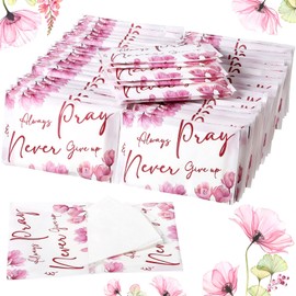 Sinmoe 60 Pack Christian Tissue Travel Pack Scripture Pocket Tissue Bible Verse Purse Facial Napkin Mini Inspirational Gift for Woman Mother's Day Party Charity Church Funeral Supply(Classic Style)