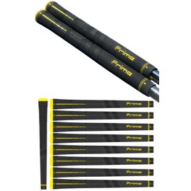 Golf Grips, Golf Grips, Prime Grips, Prime Black, Yellow, 10 Count (6 Pieces)
