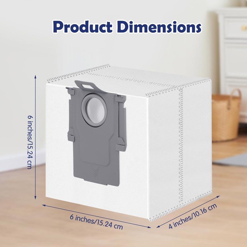 12 Pack Dust Bags for Roborock Q7 M5+/L5+, Q10 S5+/X5+,
