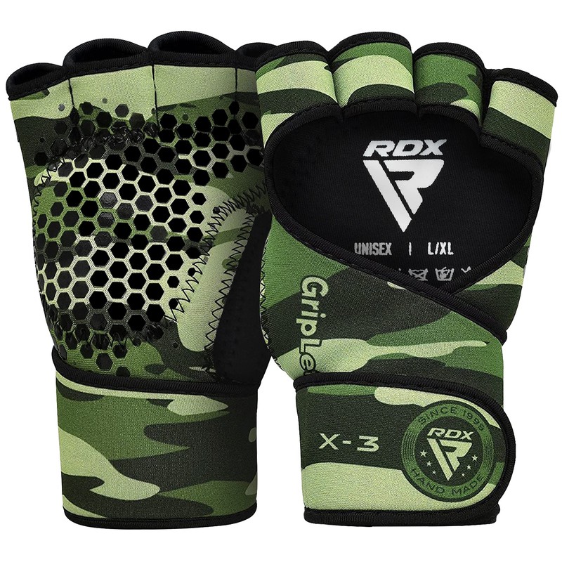 RDX Weightlifting Gloves Gym Anti Slip Long Strap Muscle Training