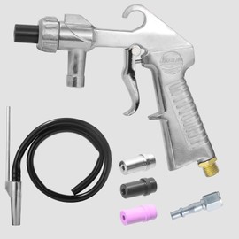 HENYEER Sand Blasting Gun Kit,Handheld Sand Blaster Sandblaster with 4 Nozzles and Rubber Hose (1.05M),Abrasive Air Sand Blasting Gun for Decorate Removing Surface Paint Stains Rust