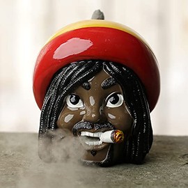 Puckator Rasta Backflow Incense Burner - Home Zen Meditation Decor Accessories - Incense Waterfall Cone Burner - Spiritual Feng Shui Gothic Goth Relaxation Gifts Gift - Desk Ornaments