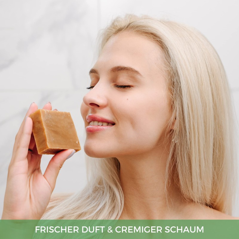 Meina Natural Cosmetics Organic Hair Soap, Vegan Shampoo Bar With