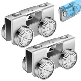 AnExer 4 Wheel Trolley Assembly, Light Duty Trolley Rollers for All 1-5/8" Channel Trolley Track with 600 pounds Load-Bearing Capacity Stainless Steel Beam Trolleys (2 Pack)