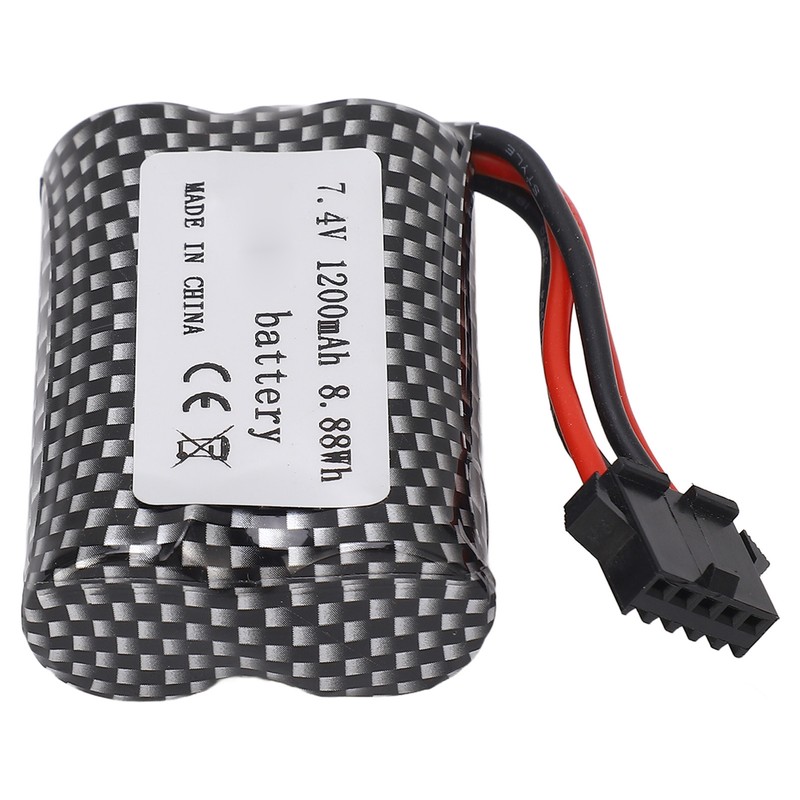 RC Lithium Battery 7.4V 1200mAh 8.88Wh with SM‑5P Plug Long